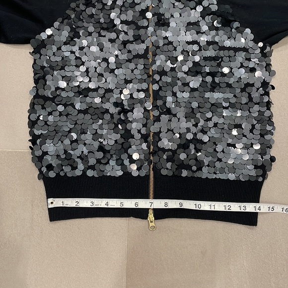 J. Crew sequin Paillette merino wool cardigan w zipper - Picture 8 of 17